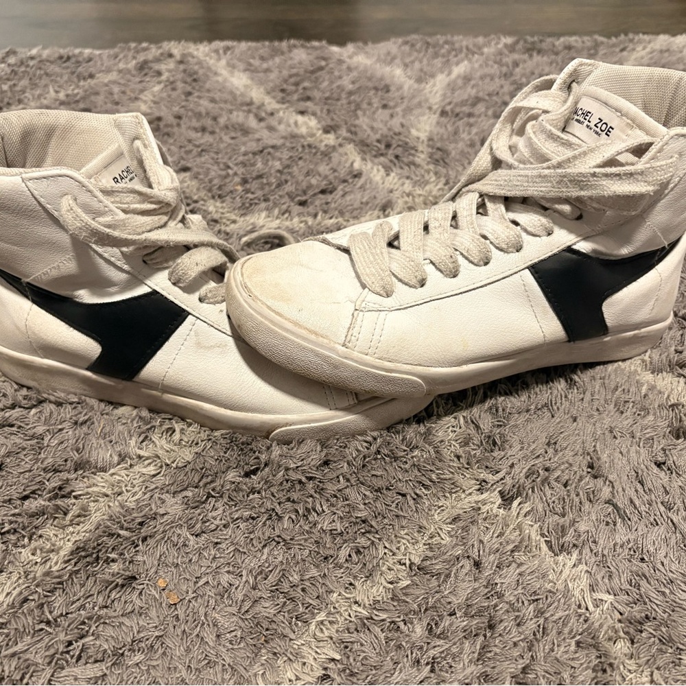Rachel Zoe White and Black High-Top Sneakers